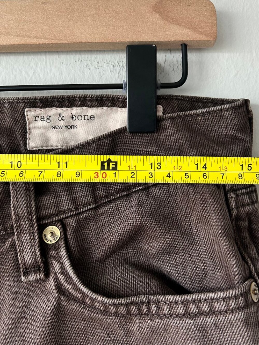 Rag & Bone Saige Low Rise Relaxed Straight Full Jeans Dark Brown Women Size 26 - Picture 12 of 14